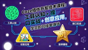 Coze插件开发技术课程：工具认知+接口实战+创意应用，学完即可接单赚钱-网创项目