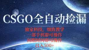 CSGO自动捡漏项目,最新独家玩法,不用挂机不用玩游戏,一个手机即可操…-网创项目
