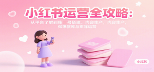 小红书运营全攻略:从平台了解到账号搭建、内容生产,做爆款库与矩阵运营-网创项目