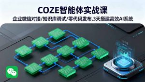 COZE智能体实战课 企业微信对接/知识库调试/零代码发布.3天搭建高效AI系统-网创项目