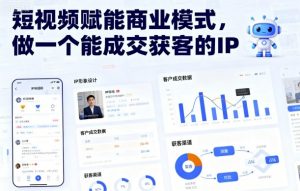 短视频赋能商业模式，做一个能成交获客的IP-网创项目