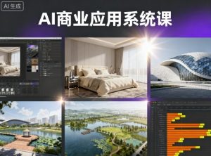 AI商业应用系统课,室内-软装-建筑-景观,智能设计+效果图+动画画实战-网创项目