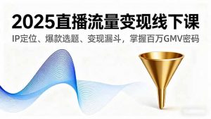 2025直播流量变现线下课,IP定位、爆款选题、变现漏斗,掌握百万GMV密码-网创项目