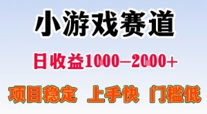 最新小游戏赛道,日收益1k-2k+,项目稳定上手快门槛低,在家就可以自己创业【揭秘】-网创项目