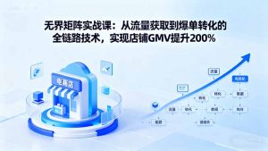 无界矩阵实战课：从流量获取到爆单转化的全链路技术，实现店铺GMV提升200%-网创项目