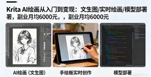 Krita AI绘画从入门到变现：文生图/实时绘画/模型部署，副业月均6000元-网创项目