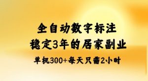 全自动数字标注，稳定3年的蓝海项目，居家也能矩阵开干的副业，单机日入3张+【揭秘】-网创项目