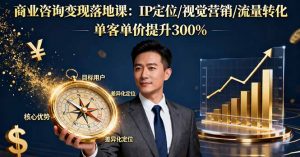 商业咨询变现落地课：IP定位/视觉营销/流量转化，单客单价提升300%-网创项目