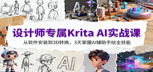 设计师专属Krita AI实战课:从软件安装到3D转换,3天掌握AI辅助手绘全技能-网创项目