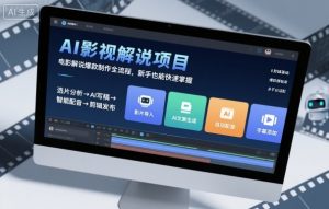 AI影视解说项目，电影解说爆款制作全流程，新手也能快速掌握-网创项目