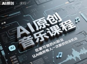 AI原创音乐课程，在家可做的Ai副业，让Ai给所有人一次新的创业机会-网创项目
