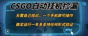 游戏自动挂G捡漏，一个手机即可操作，当天可操作见到结果，新手小白轻松月入1W+【揭秘】-网创项目