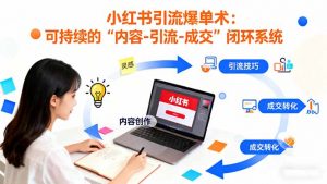 小红书引流爆单术：构建一套低成本 可持续的“内容-引流-成交”闭环系统-网创项目