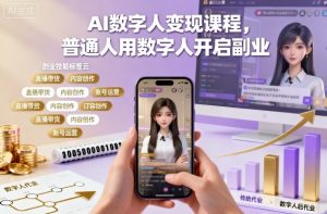 AI数字人变现课程,普通人用数字人开启副业-网创项目