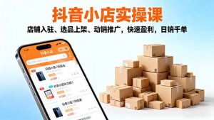 2025抖音小店实操课，店铺入驻、选品上架、动销推广，快速盈利，日销千单-网创项目