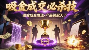 吸金成交必杀技，吸金成交魔法-产品销冠天下-网创项目