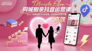 同城相亲抖音运营课，从入门到精通的实战指南，快速高效匹配对象-网创项目
