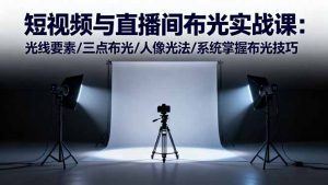 短视频与直播间布光实战课：光线要素/三点布光/人像光法/系统掌握布光技巧-网创项目