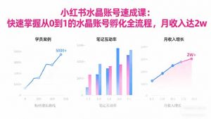 2025小红书水晶账号速成课:快速掌握从0-1水晶账号孵化全流程,月收入达2w-网创项目
