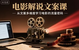 电影解说文案课,从文案多维度学习电影的流量密码-网创项目