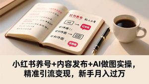 小红书养号+内容发布+AI做图实操，精准引流变现，新手月入过万-网创项目