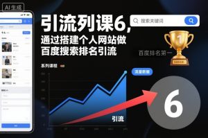引流系列课6,通过搭建个人网站做百度搜索排名引流-网创项目