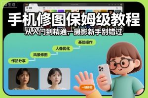 手机修图保姆级教程，从入门到精通，摄影新手别错过-网创项目