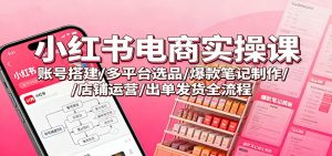 小红书电商实操课:账号搭建/多平台选品/爆款笔记制作/店铺运营/出单发货全流程-网创项目