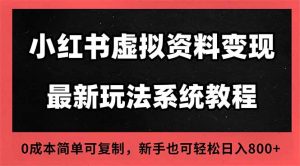 2025小红书虚拟资料最新开店运营教程，搜索流变现玩法，一人多店0成本…-网创项目