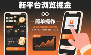 新平台浏览掘金,动动手指截张图就能挣米,2分钟一单,不限时不限量,一天5张【揭秘】-网创项目