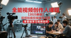 全能视频创作人课程【2025新版】视频拍摄剪辑编导运营,零基础学习视频创作(更新)-网创项目