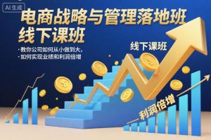 电商战略与管理落地班线下课，教你公司如何从小做到大，如何实现业绩和利润倍增【录音】-网创项目