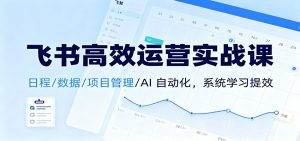 飞书高效运营实战课:日程/数据/项目管理/AI 自动化,系统学习提效-网创项目
