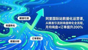 阿里国际站数据化运营课-11月,从精准引流到询盘转化全流程,月均询盘+订单提升200%-网创项目