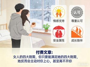 付费文章：女人的四大刚需，你只要能满足她的四大刚需，她反而会主动对你上心，甚至离不开你-网创项目