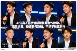 AI仿真人辩手情感短视频制作教学,流量逆天,快速起号涨粉,手把手教你制作-网创项目