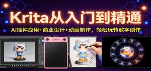 Krita从入门到精通:AI插件应用+商业设计+动画制作,轻松玩转数字创作-网创项目