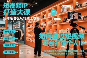短视频ip打造大课，实体店老板玩转线上攻略-网创项目