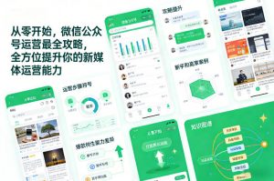 从零开始,微信公众号运营最全攻略,全方位提升你的新媒体运营能力-网创项目