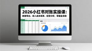 2026小红书对账实操课：数据导出、收入成本核算、经营分析，掌握全流程-网创项目