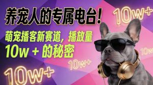 养宠人的专属电台！萌宠播客新赛道，播放量10w+的秘密-网创项目