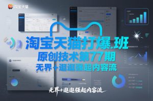 淘宝天猫打爆班原创技术第77期，无界+逛逛强起内容流-网创项目