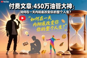 付费文章:450万油管大神:如何在一天内彻底改变你的整个人生?-网创项目