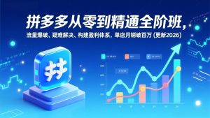 拼多多从零到精通全阶班，流量爆破、疑难解决，构建盈利体系，单店月销破百万(更新2026-网创项目