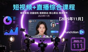 短视频+直播综合课程，审核新规-流量结构-搜索联动-核心算法-推流细节【更新】-网创项目
