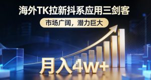 海外TK拉新抖系应用三剑客，市场广阔，潜力巨大，月入1w+-网创项目