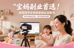 宝妈副业首选!短视频带货母婴赛道实战教学,新手也能轻松出单,碎片时间轻松增收-网创项目