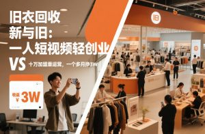旧衣回收“新”与“旧”：一人短视频轻创业，VS十万加盟重运营，一个多月挣3W【揭秘】-网创项目