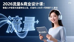 2026流量&商业设计课：普通人IP变现与流量转化心法，打造年入50万+可持续个人事业-网创项目