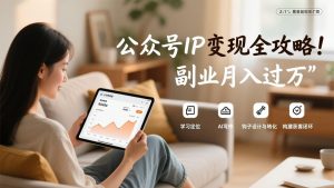 公众号IP变现全攻略，学习定位、AI写作、钩子设计与转化，构建获客闭环，副业月入过万-网创项目